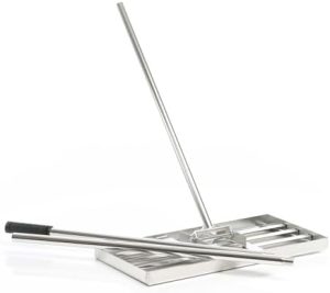 Wiltec Edelstahl Rasenrakel M – Flächenebner 25x75 cm zum Ausgleichen von Unebenheiten im Rasen