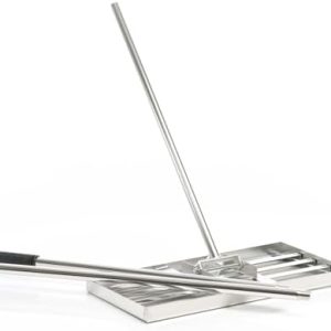 Wiltec Edelstahl Rasenrakel M – Flächenebner 25x75 cm zum Ausgleichen von Unebenheiten im Rasen