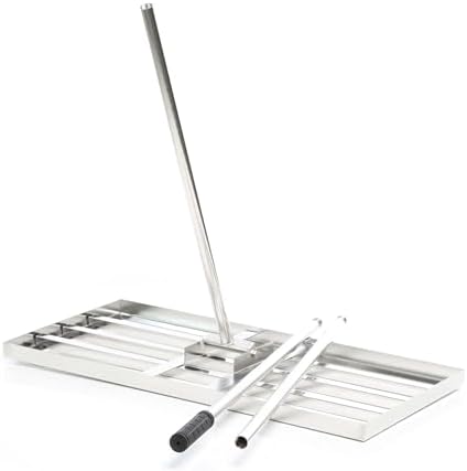 Wiltec Edelstahl Rasenrakel M – Flächenebner 25x75 cm zum Ausgleichen von Unebenheiten im Rasen