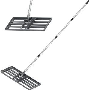 Edelstahl Rasen Nivellierungsrechen 76cm – Einstellbares Rasennivellierwerkzeug für Golfplatz & Sportplätze