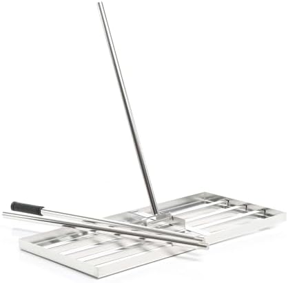 Wiltec Edelstahl Rasenrakel M – Flächenebner 25x75 cm zum Ausgleichen von Unebenheiten im Rasen