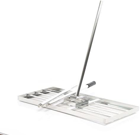 Wiltec Edelstahl Rasenrakel M – Flächenebner 25x75 cm zum Ausgleichen von Unebenheiten im Rasen