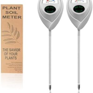 Weißes Bodenmessgerät 2 Stück - Batteriefreies Feuchtigkeits- und pH-Messgerät für Garten und Landwirtschaft