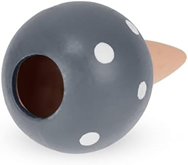 Relaxdays Tonkegel Bewässerung 4er Set 100 ml – Gepunktete Gießkugel für Pflanzen drinnen & draußen, grau/terrakotta