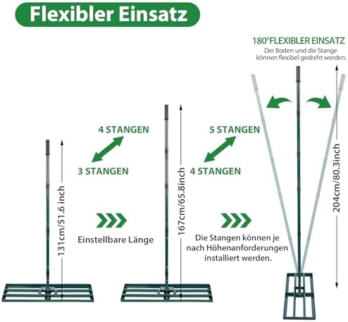 Signstek Rasenrakel aus Edelstahl – Ideales Werkzeug zum Rasenleveling und Sanden für Golfplätze