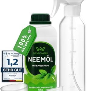 WENDOWERK® Neemöl 250ml - Effektive Pflanzenpflege für Indoor und Outdoor - Inkl. Sprühflasche und Messbecher