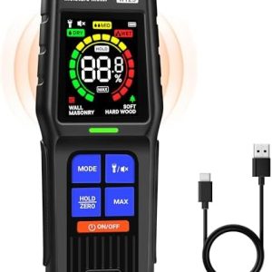 Feuchtigkeitsmessgerät von – Präziser, stiftloser Holz- und Baustoffmesser mit LCD-Anzeige für zuverlässige Wandmessung