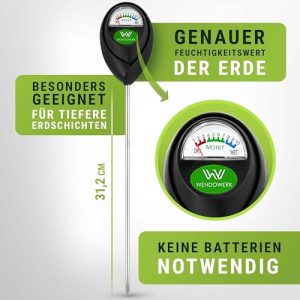 WENDOWERK® Premium 40CM Bodentester für Pflanzen – Batteriefreier Feuchtigkeitsmesser für gesunde Pflanzenpflege