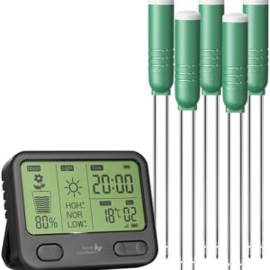 Royal Gardineer 4in1-Funk-Boden-Feuchtigkeitsmesser: Präzise Messung für Pflanzen und Blumen drinnen & draußen