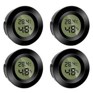 4 Stück Mini Digital Hygrometer Thermometer – Präzise Innenraum Luftfeuchtigkeitsmessgeräte für Büro und Wohnzimmer (Bat