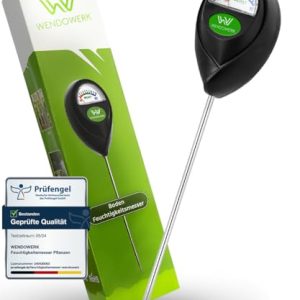 Wendowerk® Premium Boden Feuchtigkeitsmesser für Pflanzen - Grün/Schwarz - Batteriefrei & Präzise für Einsteiger und Pro