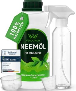 WENDOWERK® Neemöl 1000ml - natürliche Pflanzenpflege mit Sprühflasche und Messbecher für Innen und Außen