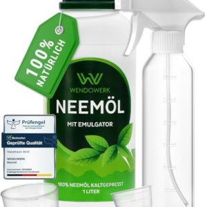 WENDOWERK® Neemöl 1000ml - natürliche Pflanzenpflege mit Sprühflasche und Messbecher für Innen und Außen