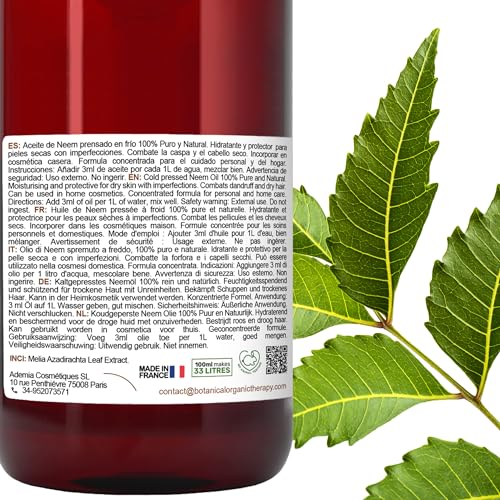 Neemöl von – Ultra Konzentriertes Virgin Öl für effektive Schädlingsbekämpfung im Garten – 1000 ml Lösung gegen Parasit