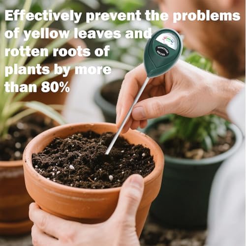 2er-Pack Feuchtigkeitsmessgerät für Pflanzen – Batterie-freier Bodenfeuchtesensor mit Tiefeneindringung für gesunde Pfla