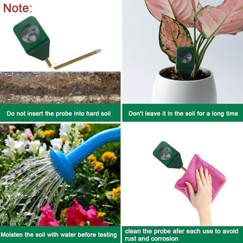 Boden Feuchtigkeitsmesser 3 In 1 - Digitales pH & Temperatur Messgerät für Hauspflanzen im Innenbereich