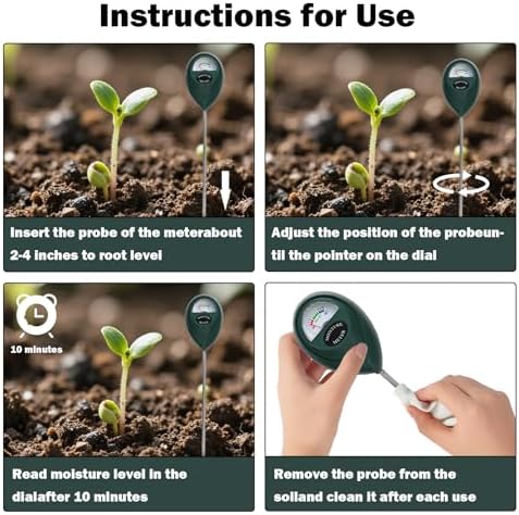 2er-Pack Feuchtigkeitsmessgerät für Pflanzen – Batterie-freier Bodenfeuchtesensor mit Tiefeneindringung für gesunde Pfla