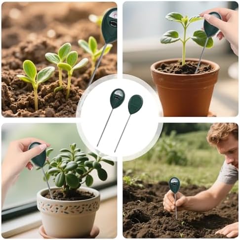2er-Pack Feuchtigkeitsmessgerät für Pflanzen – Batterie-freier Bodenfeuchtesensor mit Tiefeneindringung für gesunde Pfla