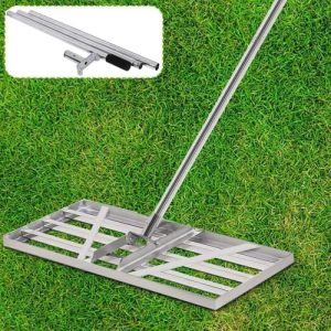 XXL Rakel Rechen 85x35cm | 2m Verstellbarer Griff | Rasen Nivellierung für Garten & Golf